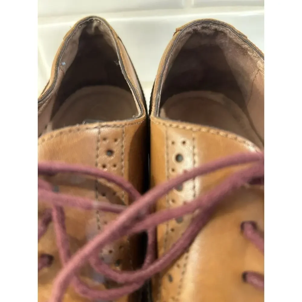 Johnston &‎ Murphy Mens Size 13 M Conrad Captoe Oxford Brown Leather Dress Shoe